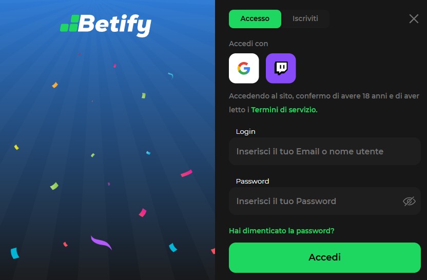 betify login